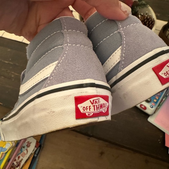 Vans SK8- Mid kids shoes. Blue and white. Size 3. EUC - Picture 5 of 9